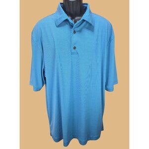 FootJoy FJ Mens Blue Striped Lisle Polo Shirt XL